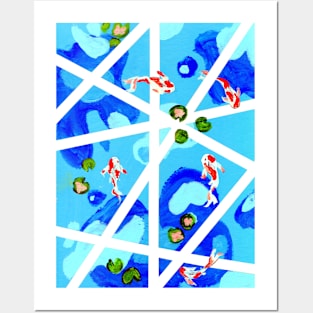 Geometric Koi Pond Posters and Art